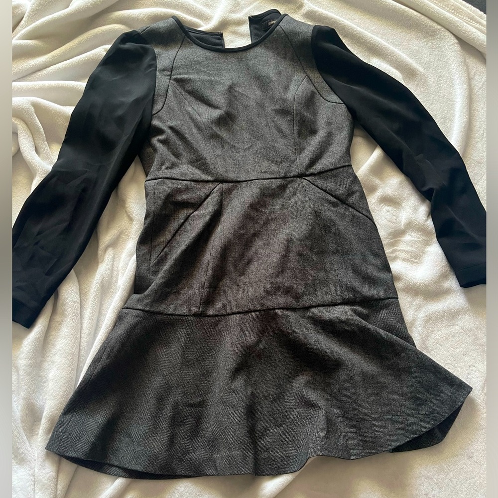 Clovis A-line dress Charcoal/Black